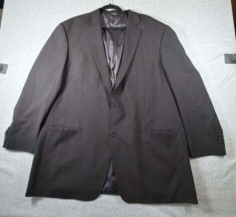 GS Perfect Fit Men's Black Two-Button Blazer Sport Coat